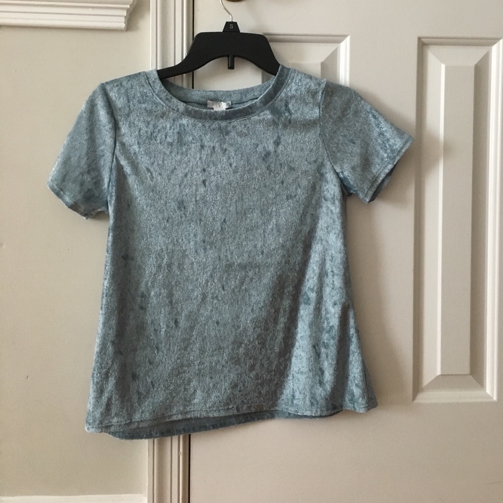Blue velvet shirt