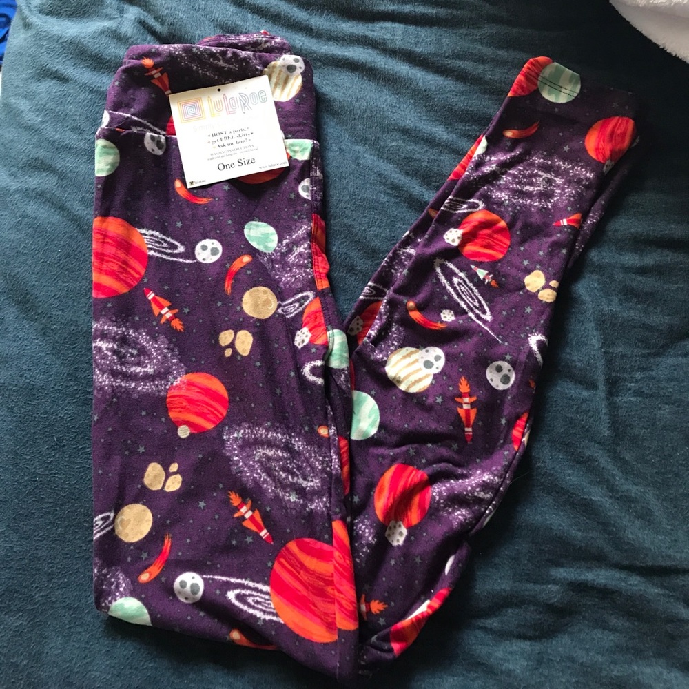 LuLaRoe Purple Space Leggings
