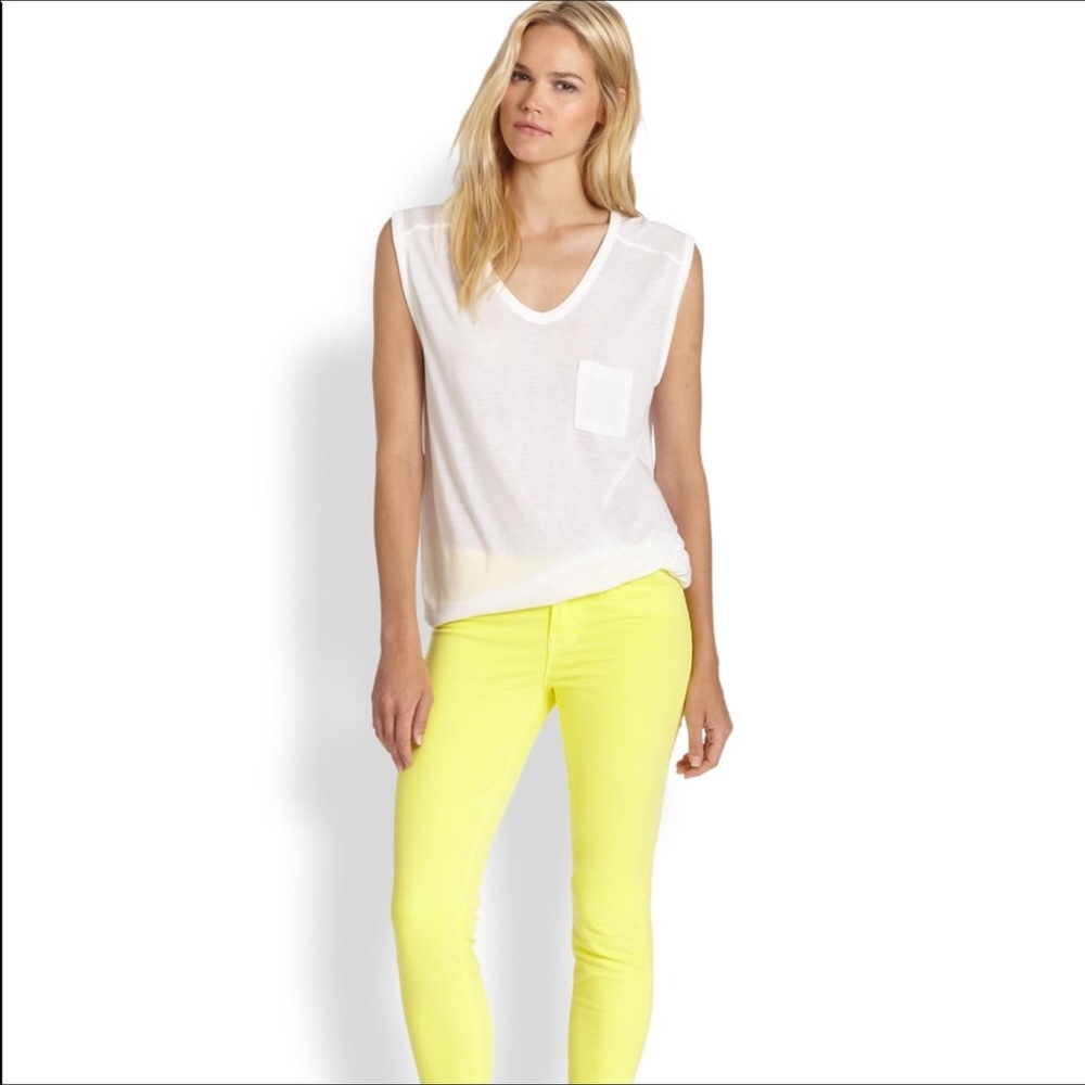 J brand Neon Yellow Skinny Jeans
