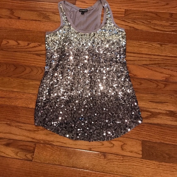 Express Tops - Express Sequin Tank Top Size XS
