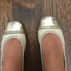 Prada Gold Ballet Flats