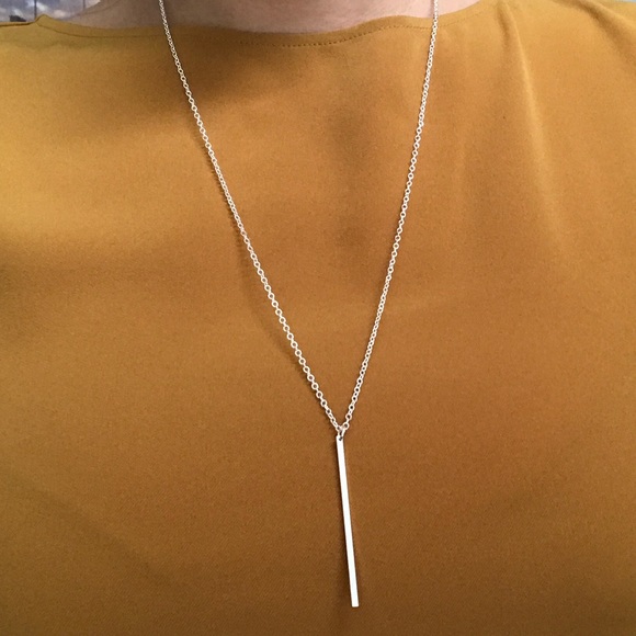 Jewelry Silver Drop Bar Necklace Poshmark