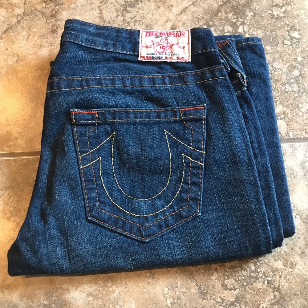 31 True Religion Bobby Low Rise Boot Cut Darkwash