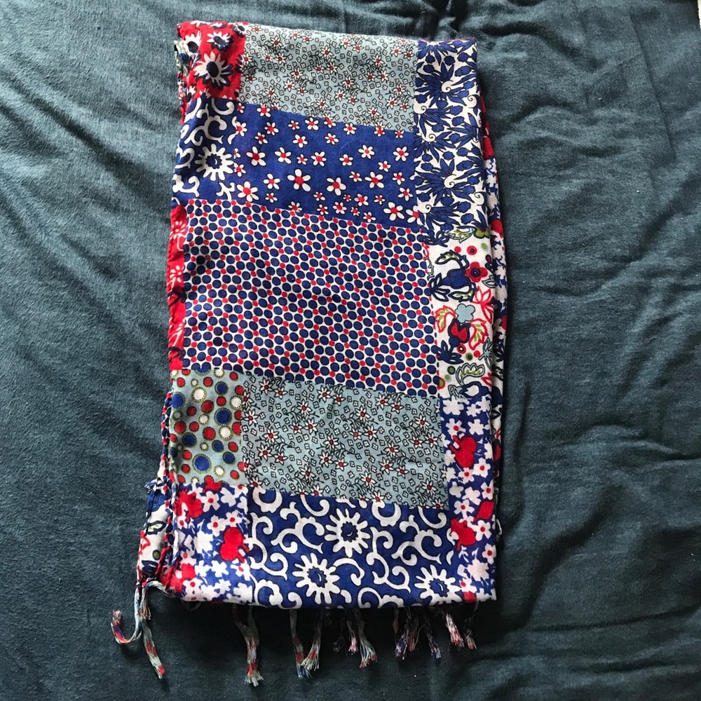 Red, White, & Blue Patchwork Scarf