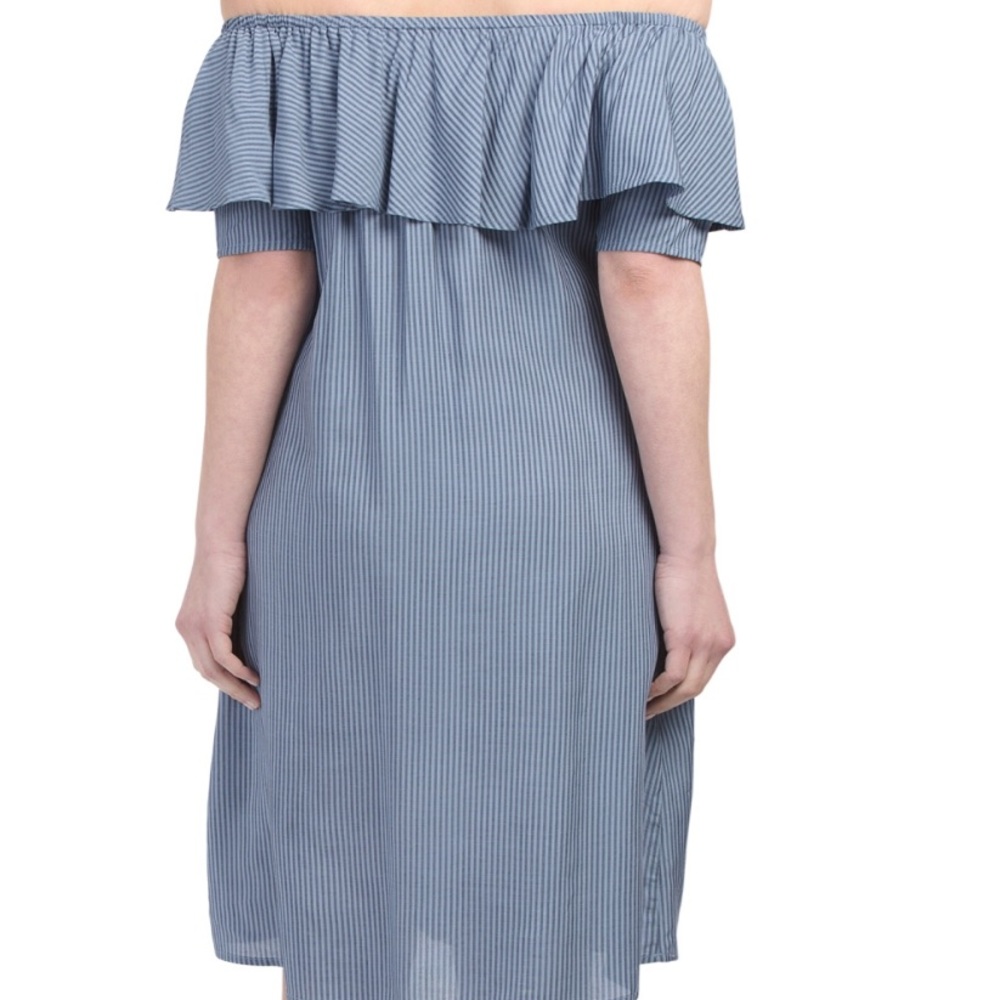 Striped Ruffled Off the Shoulder Dress - Picture 3 of 3