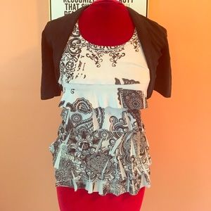 Black/White Tank Blouse