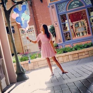 City studio pink lace dress