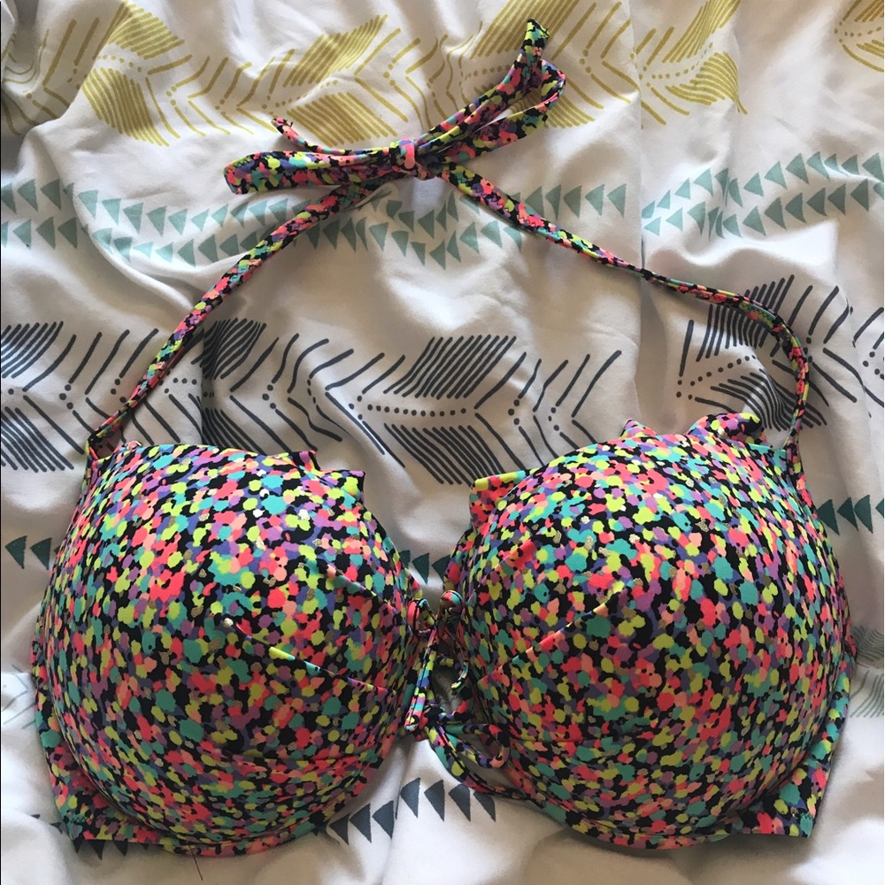 multi color VS halter push-up bikini top