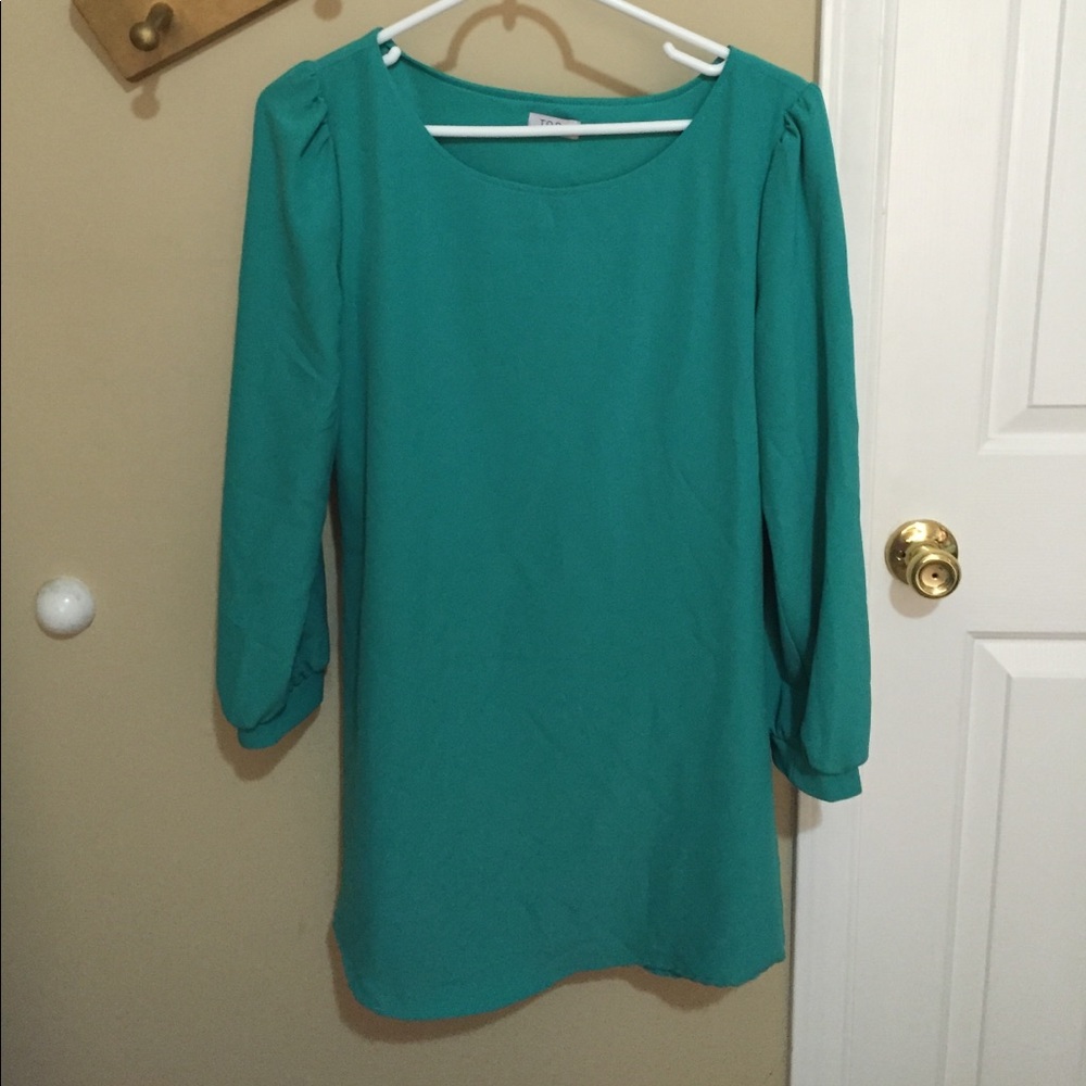 Jade green shift dress