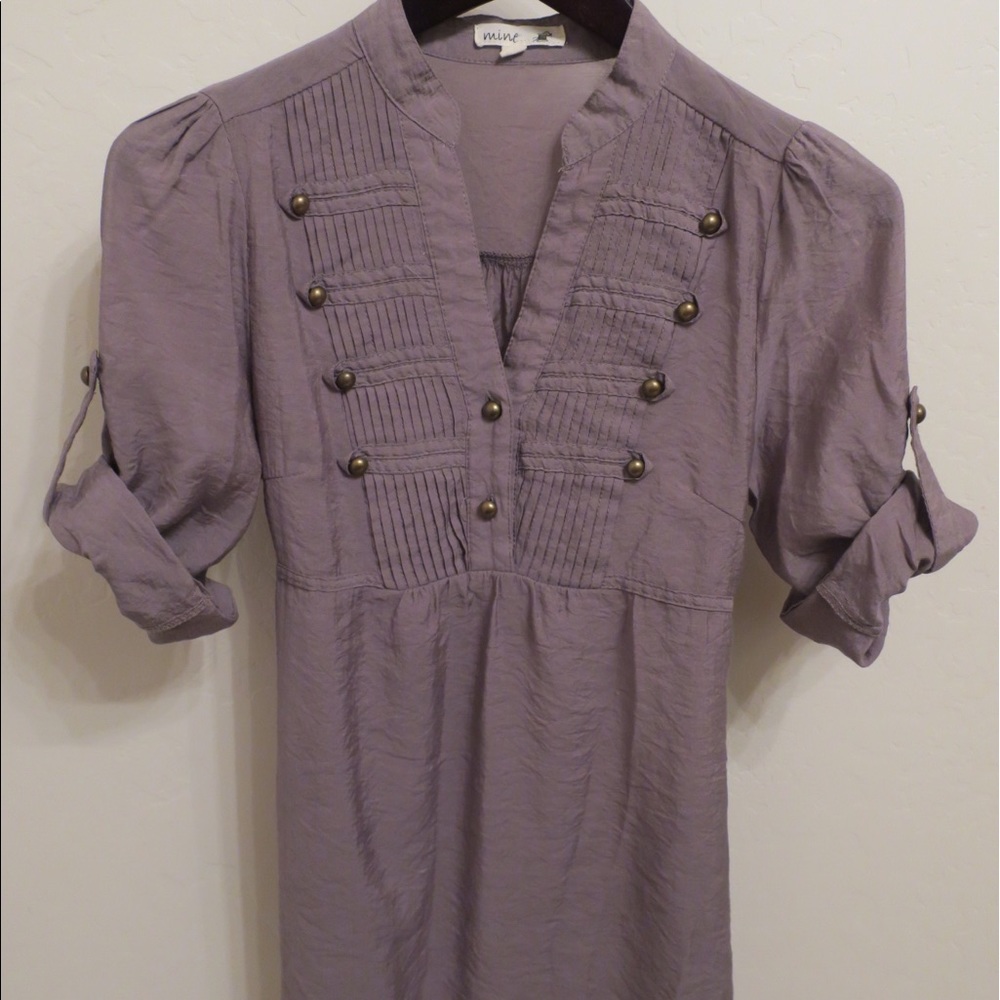 Grey/Silver Tie-back Top