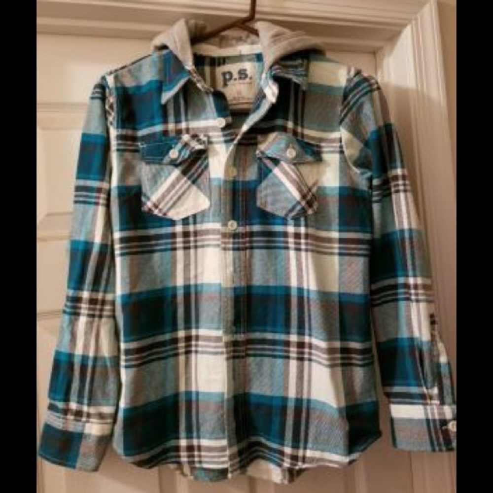 Boys Aéropostale Hoodie Flannel Shirt