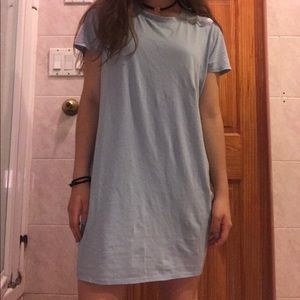light blue t-shirt dress