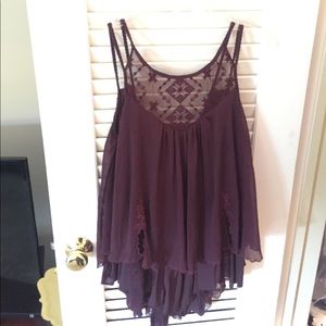 Free people purple flowy tank top size M