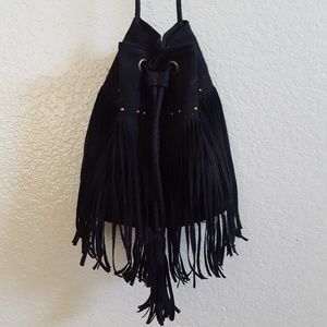 Black Fringe Crossbody Bag