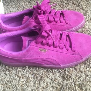 Magenta Puma suede