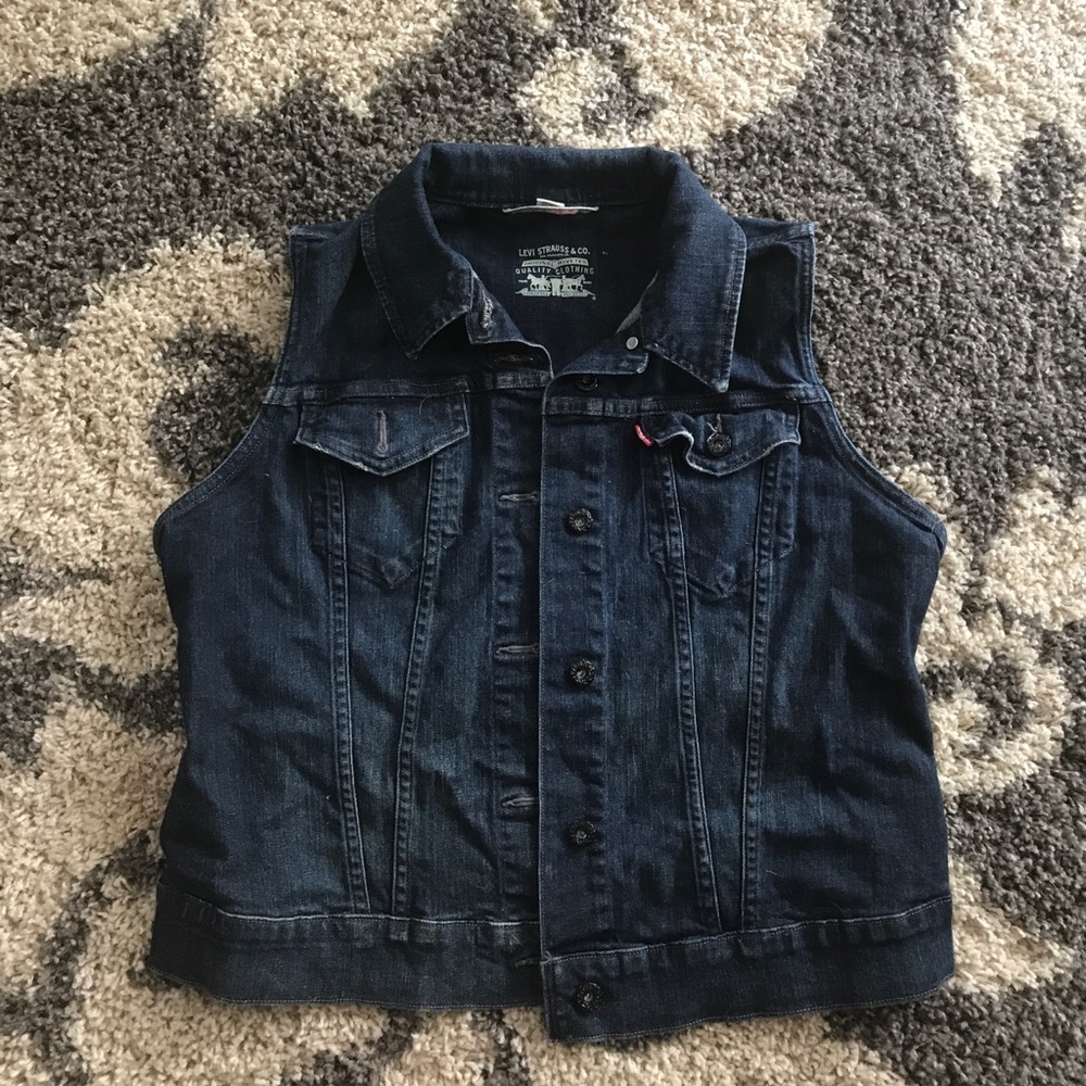Levi's dark wash denim vest