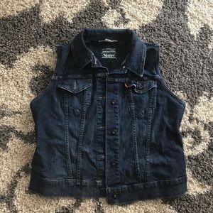 Levi's dark wash denim vest