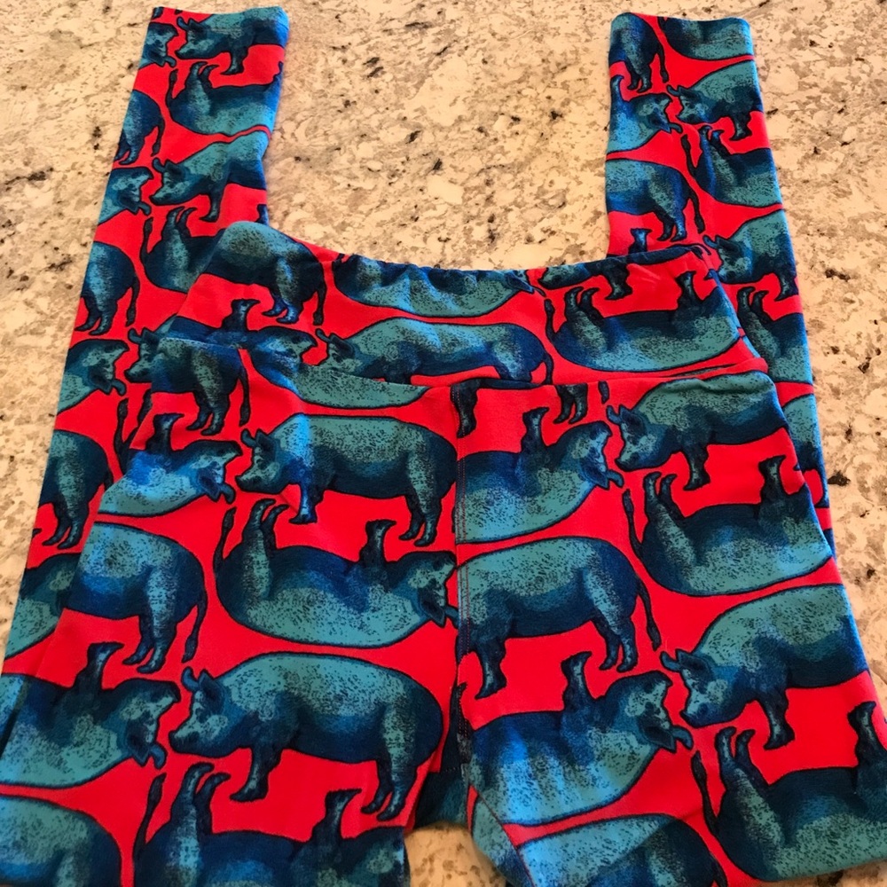LuLaRoe Blue Pig Leggings