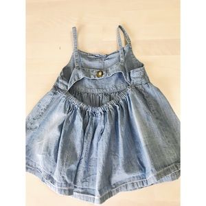 Girls denim open back swift top
