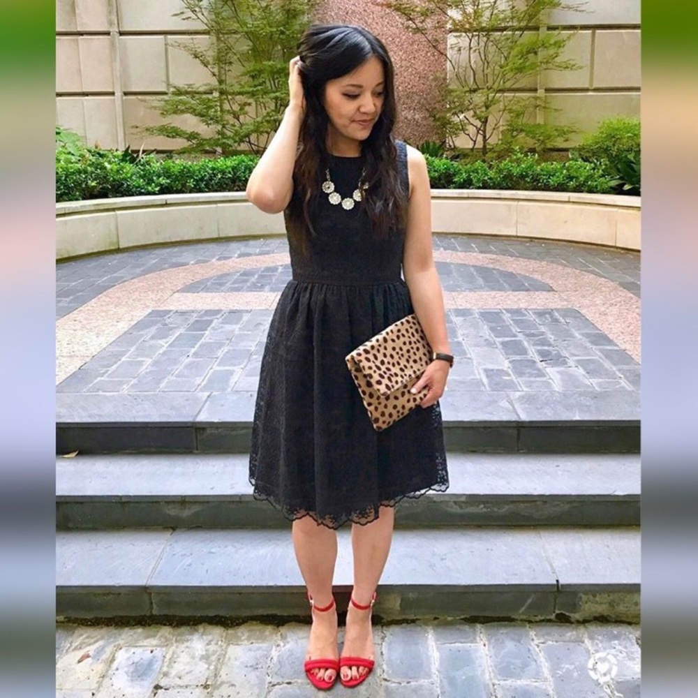 Black Lace Knee-length cocktail dress Size 4