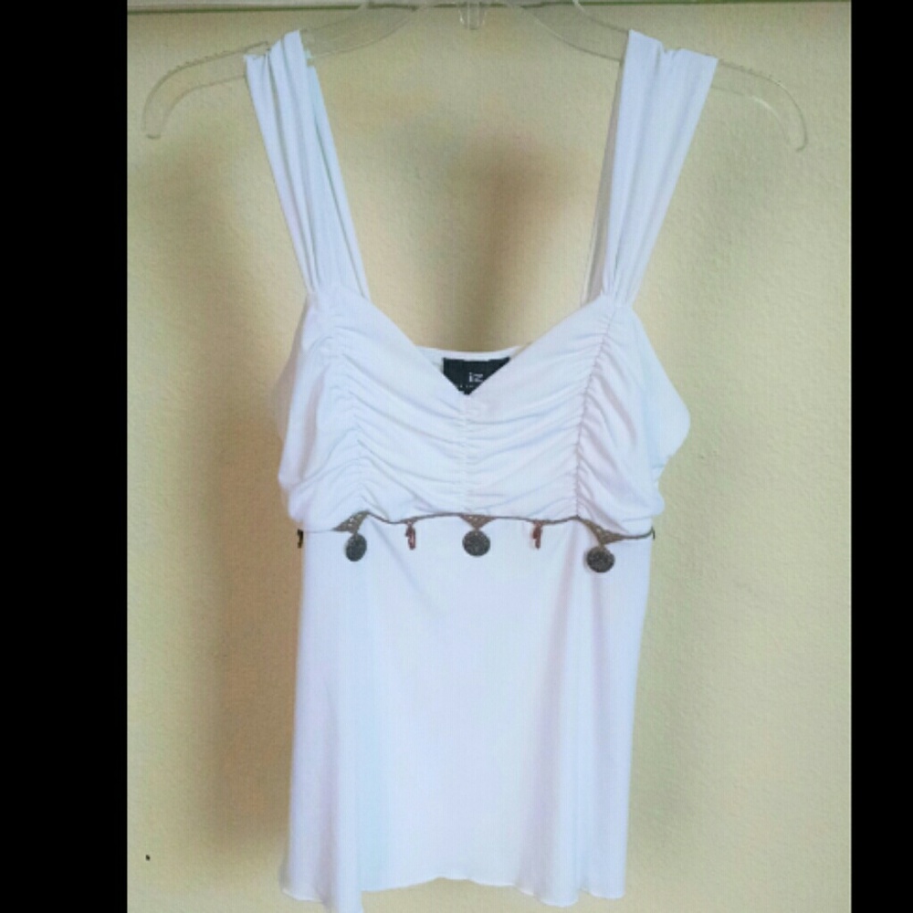 White Boho Sleeveless Top