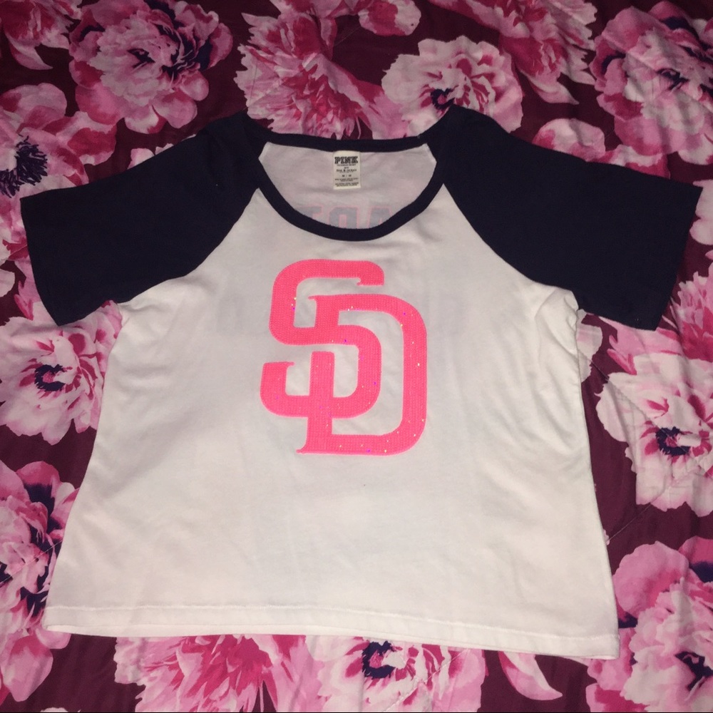 Victoria secret pink SD Padres crop tee