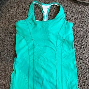 Green workout top with built in bra.