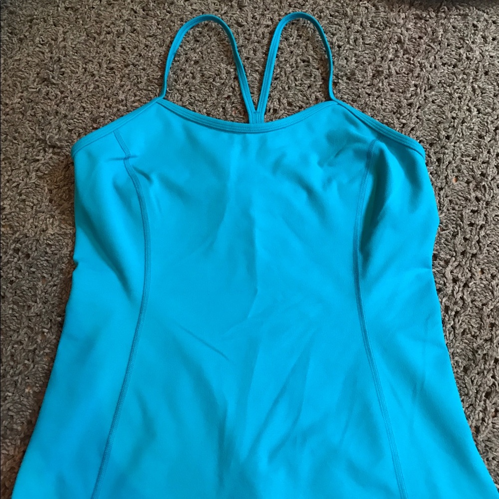 Blue under armor with built in bra