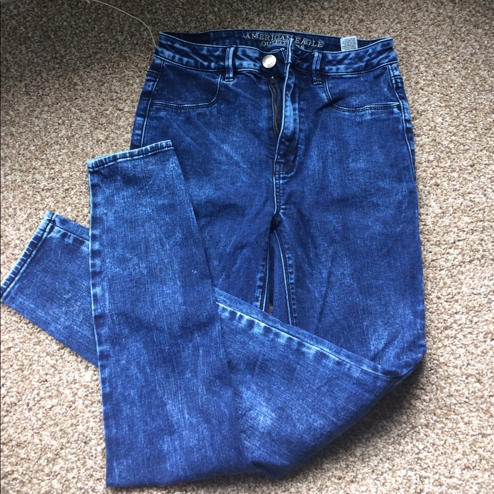 American eagle acid wash high waisted jeans