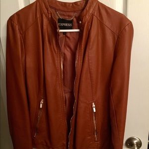 Women's Express tan leather jacket size Large