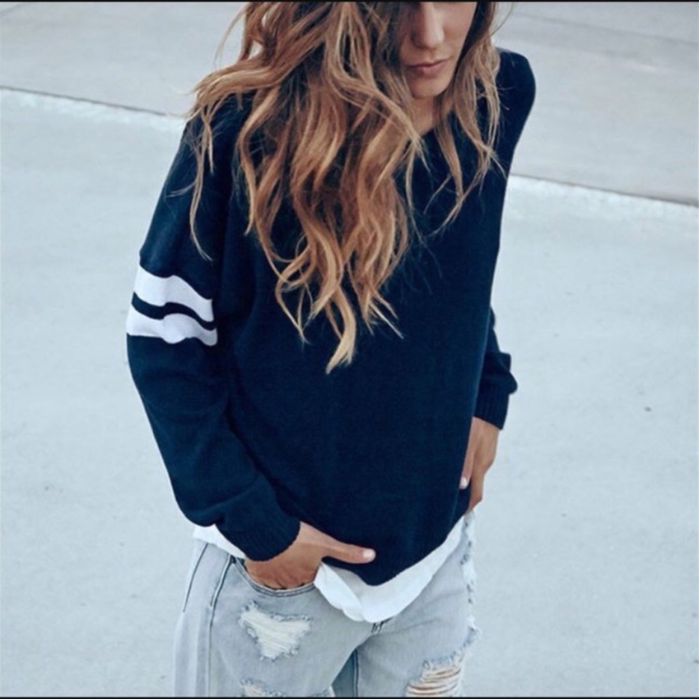 Brandy Melville Navy Veena Sweater Gem