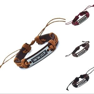 Unisex WWJD Bracelets. COLORS : Black and Maroon
