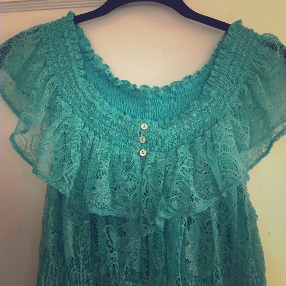 NWT summer dress with lace overlay