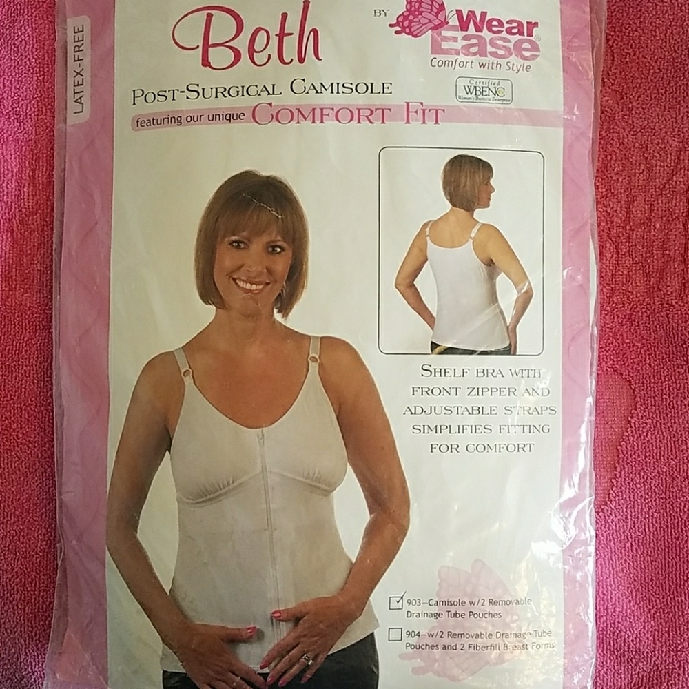 Post-surgical camisole post breast/chest surgery