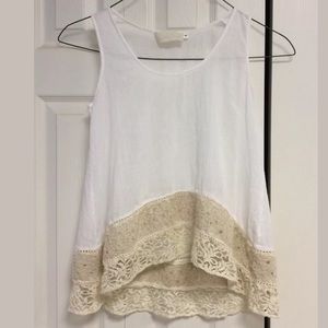 Anthropologie S Love Sam Sleeveless Lace Top