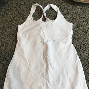 White beyond yoga tank with built in bra.