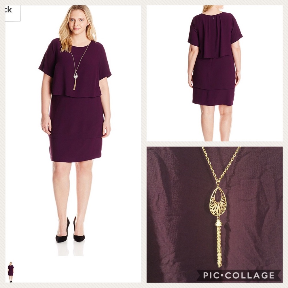 AGB Tiered A Line Crepe Dress