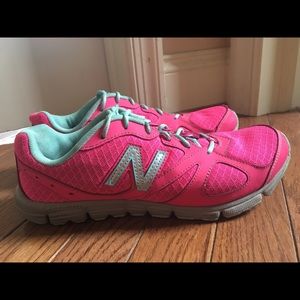 Hot pink New Balance sneakers