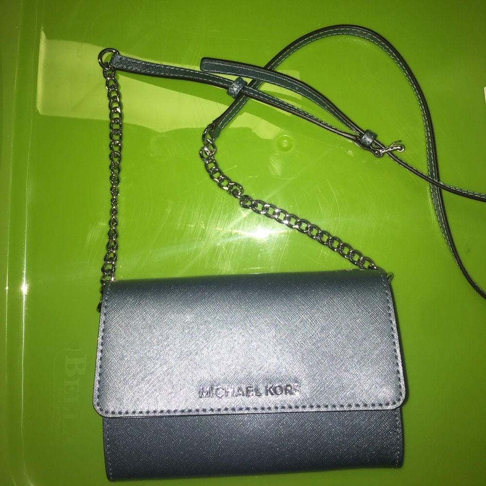 Michael Kors Small Crossbody Blue Shimmer