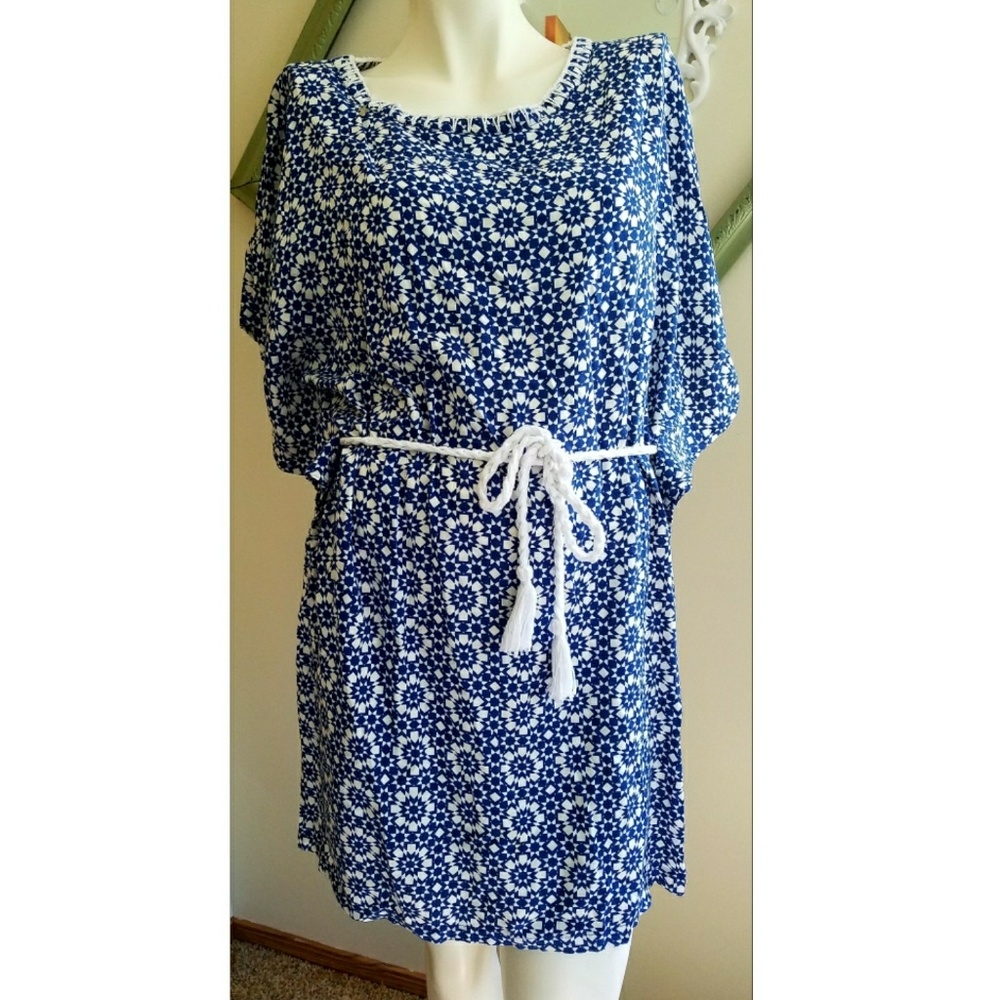 Blue & White Floral Dress