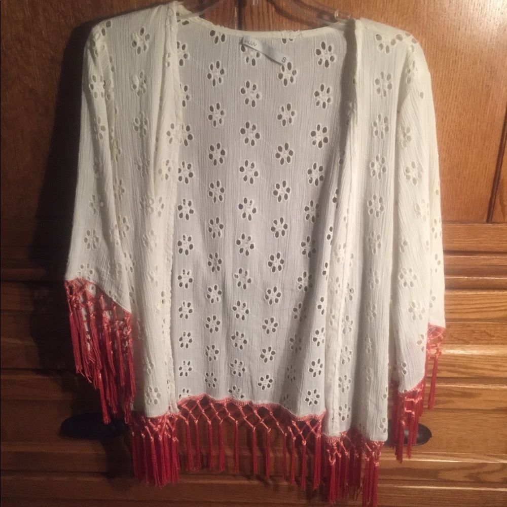 Orange Fringe Kimono