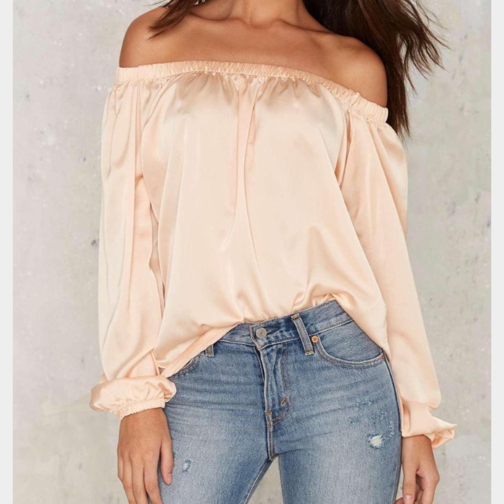 Nasty Gal Shoulda Coulda Woulda Satin Top