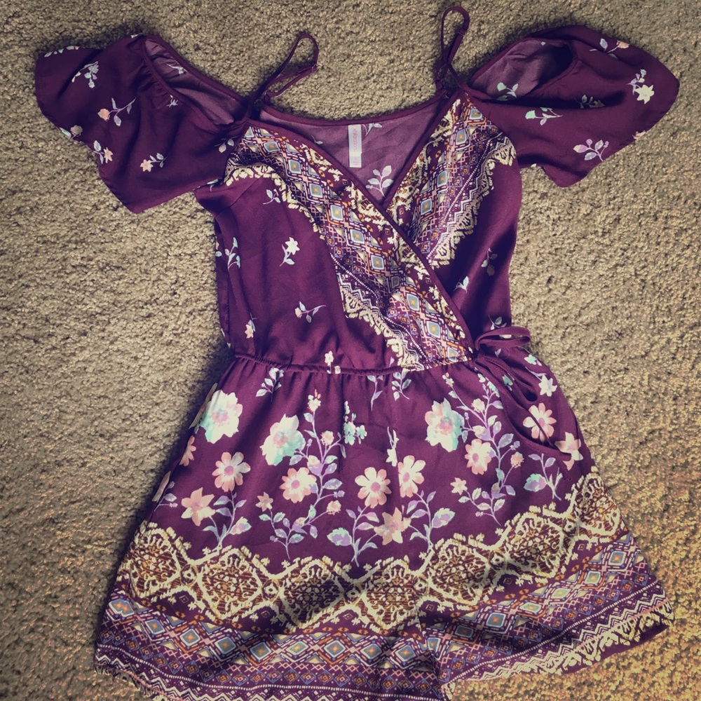 💜SOLD on FB Purple Floral print Romper💜