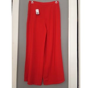 Red wide leg pants