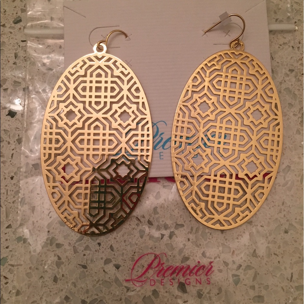 Premier designs statement earrings gold large