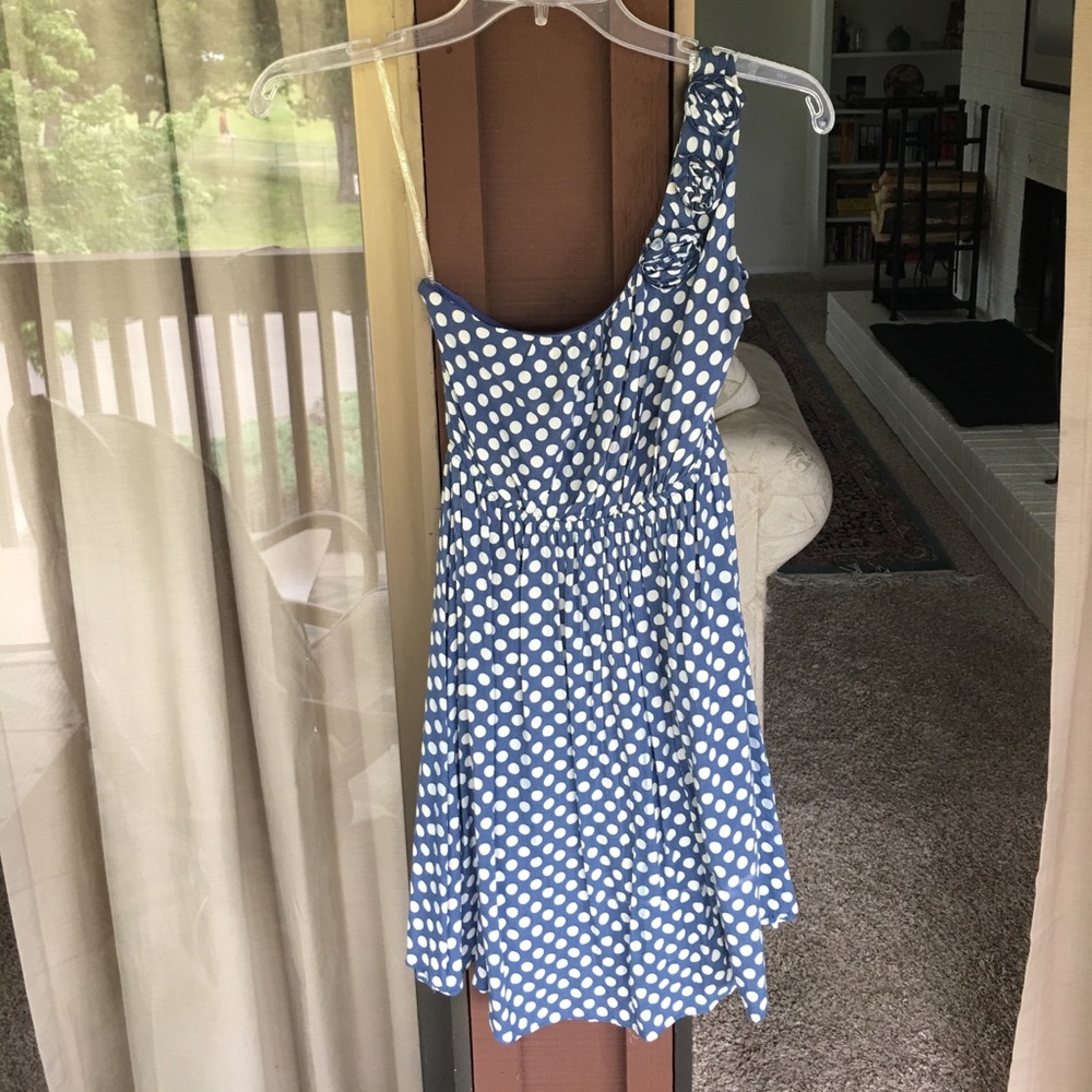 Alythea One Shoulder Polka Dot Mini Dress