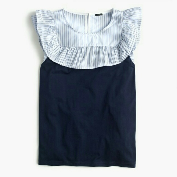 NWT J. Crew Ruffle Bib T-Shirt