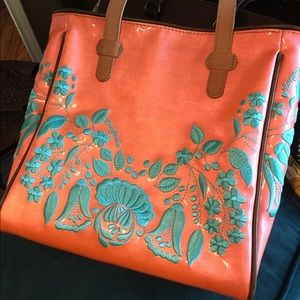 Consuela Orange and Turquoise Dream Valentina Tote