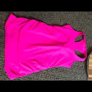 Pink workout tank.