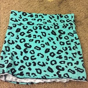Blue Leopard Print Skirt
